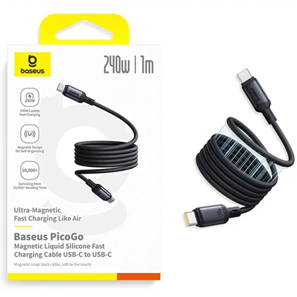 کابل تایپ سی 240 وات بیسوس (Baseus) اصلی 1 متری مگنتیک مدل CB000153