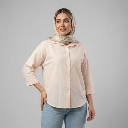 شومیز زنانه راه راه نگین‌دار