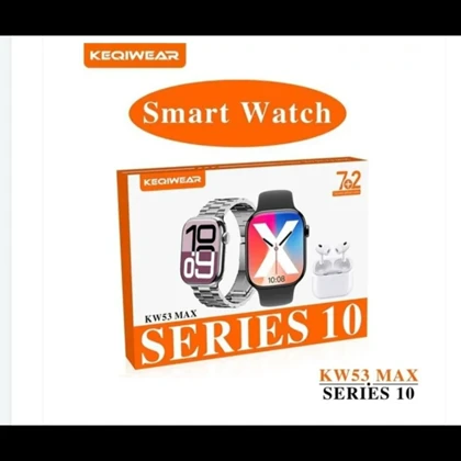 ساعت هوشمند 7بند( ایرپاد و بند استیل ) مدل KW53MAX سری 10 ورژن 2025 بالاترین کیفیت بازار