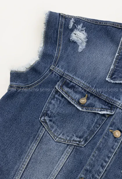 وست جین آستین ریش کد1005005