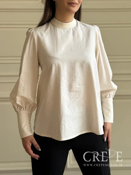 شومیز لینن یقه فرنچ فون