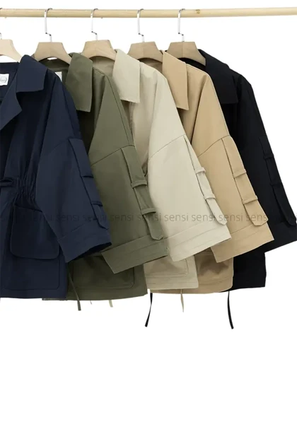 بارانی کمرکش کتان کد1004289