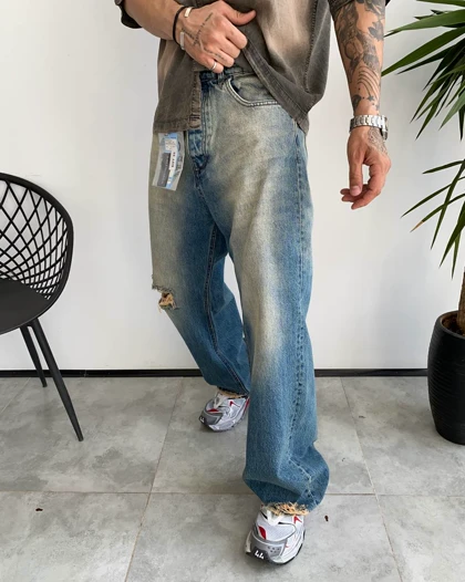 شلوار فول بگ کثیفشور زانو زاپ BALENCIAGA