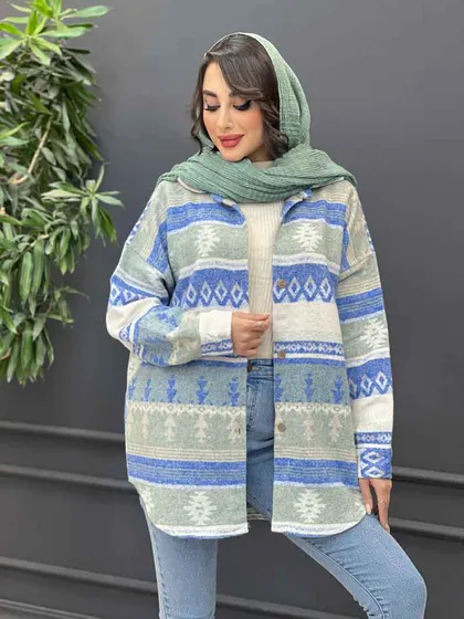 شکت طرحدار دکمه چوبی