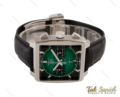 ساعت تگ هویر موناکو بند چرم مردانه سبز Tag-Heuer-5092-G