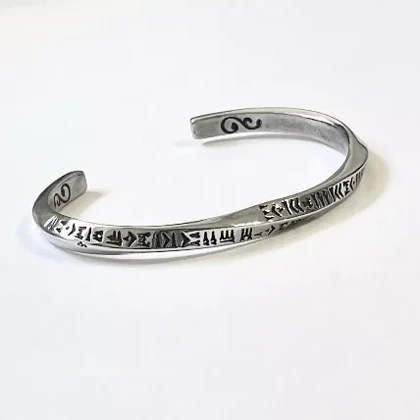 دستبند بنگل مردانه طرح میخی، استیل ضد زنگ