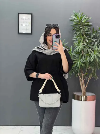 مانتو لینن دکمه مخفی کمرگت