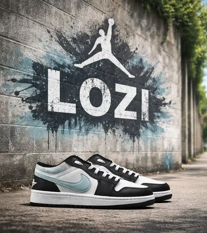 کفش مردانه و زنانه سفید مشکی آبی NIKE jordan 1 مدل 7737