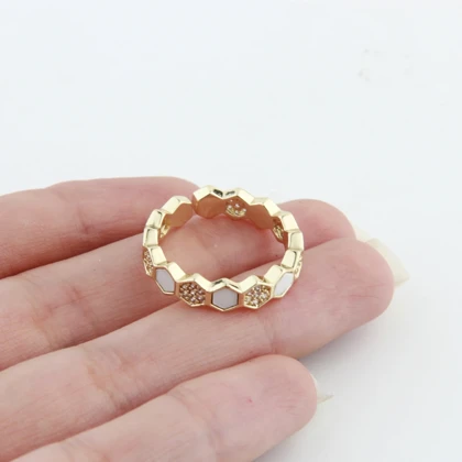 انگشتر دخترانه طرح شش ضلعی