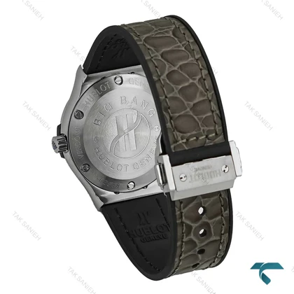 ساعت هابلوت زنانه استیل بند چرم طرح دار طوسی Hublot-7600-L