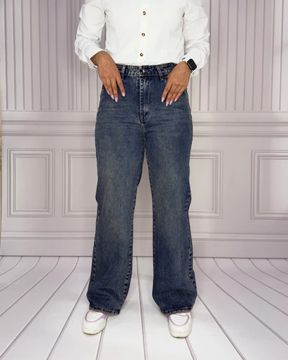 خرید شلوار جین نیم بگ آبی تینت زنانه Women's Tint Blue Semi Baggy Jeans کد 913202