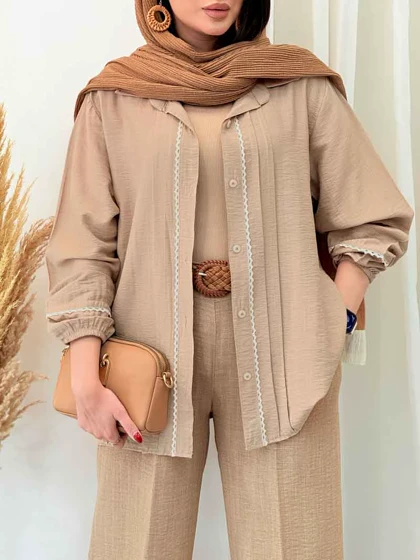 مانتو آستین کش نواردوزی