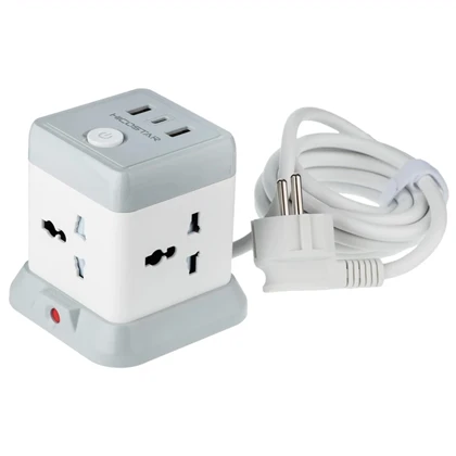 چندراهی برق 4 سوکت 2500 وات، دو USB و دو تایپ سی هایکو استار Hicostar HS-PS321 با کابل دومتری