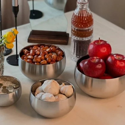 ست 4 عددی کاسه استیل دوجداره