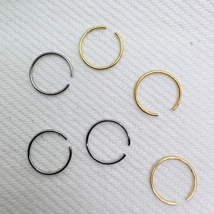 پیرسینگ فیک (Fake) مدل «حلقه طلایی» | بدون نیاز به سوراخ (فروش تکی)