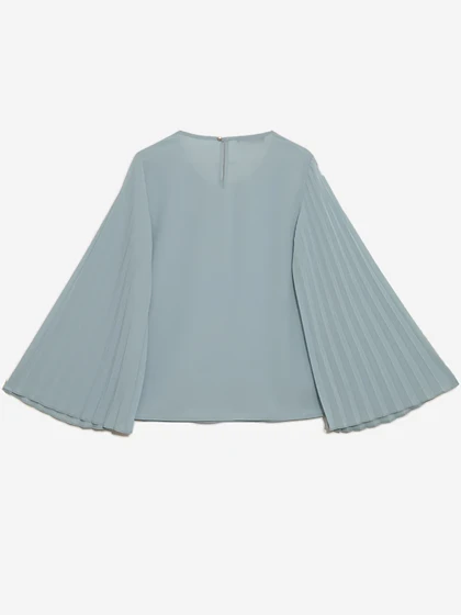 بلوز زنانه کرپ حریر آستین کلوش پلیسه 40103