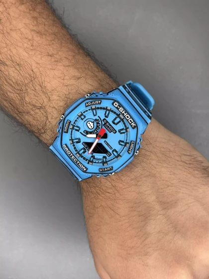 ساعت مچی کاسیو جی-شاک مانگا بند آبی Casio G-Shock 2100MNG