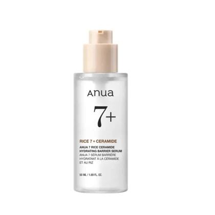 سرم آبرسان و ترمیم‌کننده Anua, مدل Rice Ceramide 7 حاوی نیاسینامید 3٪، آلفا آربوتین و سرامید حجم 50 میلی‌لیتر