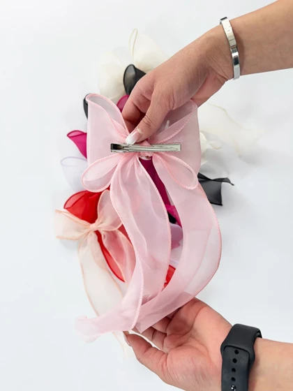 گیره مو انبری پاپیونی حریر