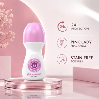 مام رول ضد تعریق زنانه آر یو اوکی AREUOK مدل Pink Lady حجم 50 میلی لیتر