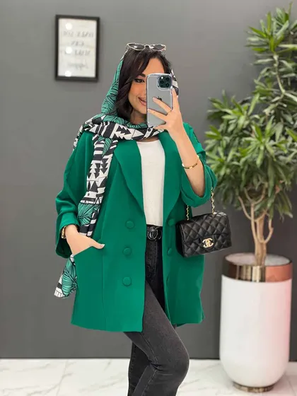 مانتو یقه آرشال آستین دودکمه