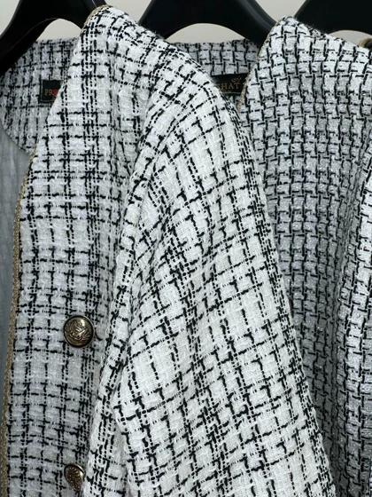 کت شانل بافت لمه دار کد 3172