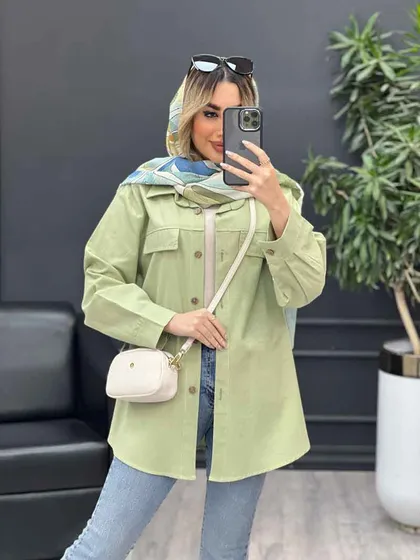 مانتو جیب نما بغل زیپ