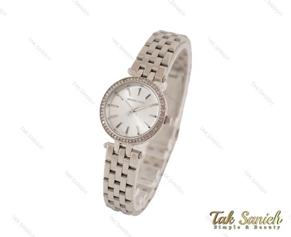 ساعت مچی مایکل کورس زنانه نقره ای نگین‌دار Mk-3777-L