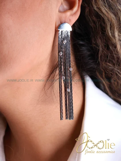 گوشواره زنانه طرح طلا نگین‌دار کد E1187