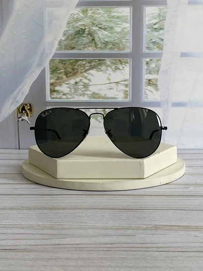 عینک آفتابی ری‌بن RB3025 Aviator پلاریزه فریم فلزی، عدسی کریستال، سایز 58
