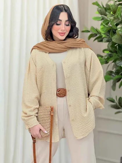 شومیز تک جیب پشت بندی