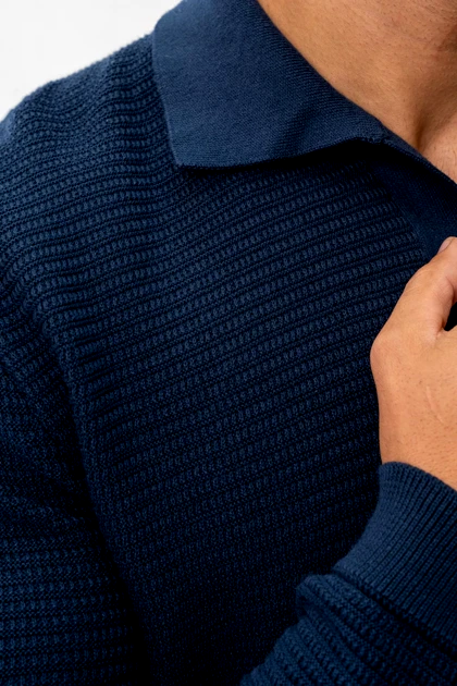 بافت آستین بلند یقه دار مردانه