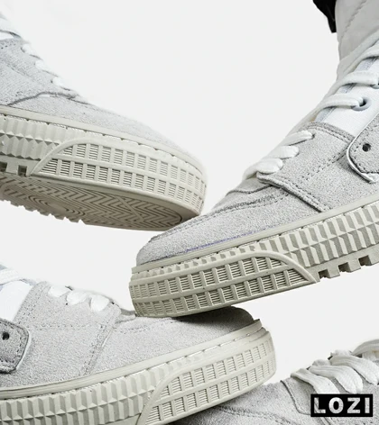 کفش کتانی ساق‌دار طوسی سفید OFF WHITE