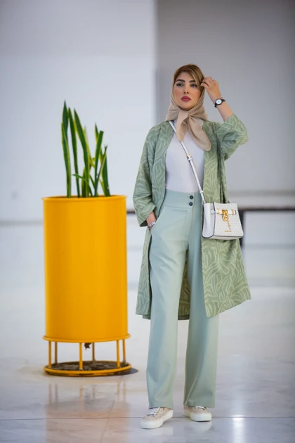 مانتو ژاکارد جیب هلال