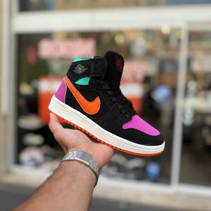 کتانی نایک جردن 1 ساق‌دار مشکی رنگی کد 6696