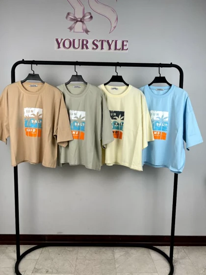تیشرت باکسی چاپی 7735
