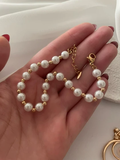 گوشواره و دستبند مروارید ژوپینگ