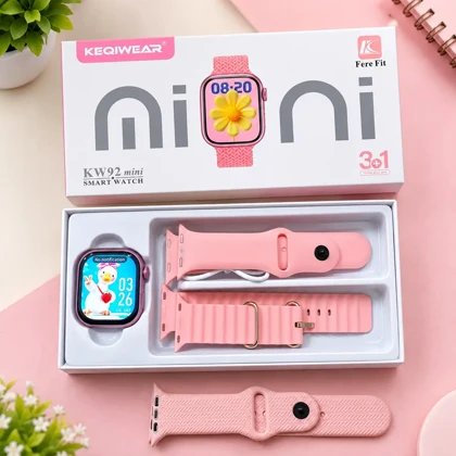 ساعت هوشمند زنانه مدل Kw92 mini همراه با سه بند