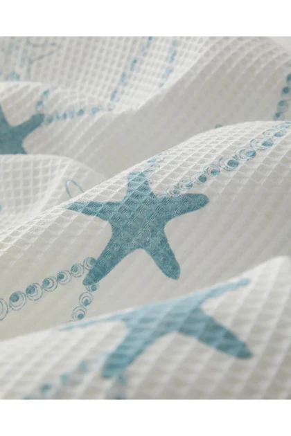 روتختی پیکه دو نفره English Home مدل Starfish پنبه پلی‌استر - آبی