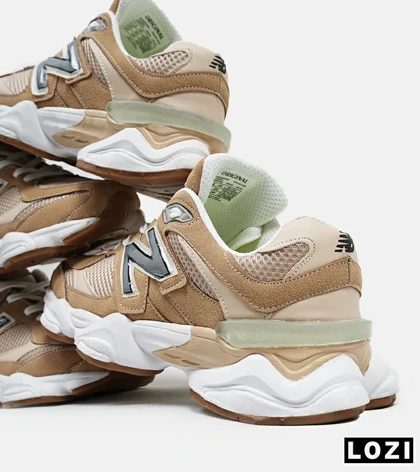 کفش کتانی مردانه و زنانه قهوه ای کرم طوسی NEW BALANCE 9060 مدل 5299