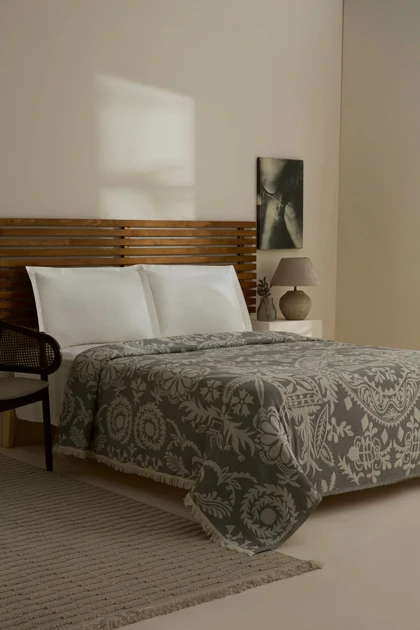 روتختی پیکه دو نفره Karaca Home مدل Avery پنبه و پلی‌استر - طوسی
