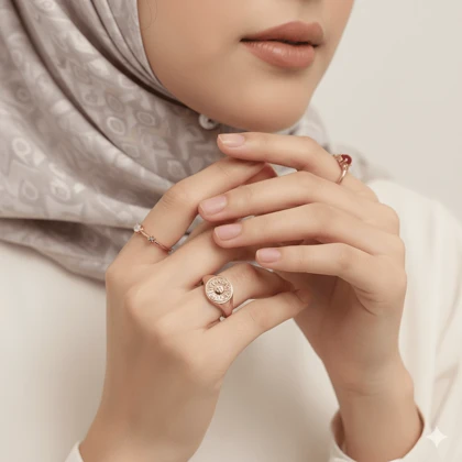 ست انگشتر زنانه خورشید و نگین زرمیس سایز s