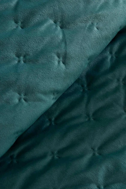 روتختی دو نفره Karaca Home مدل Granel مخمل - آبی نفتی