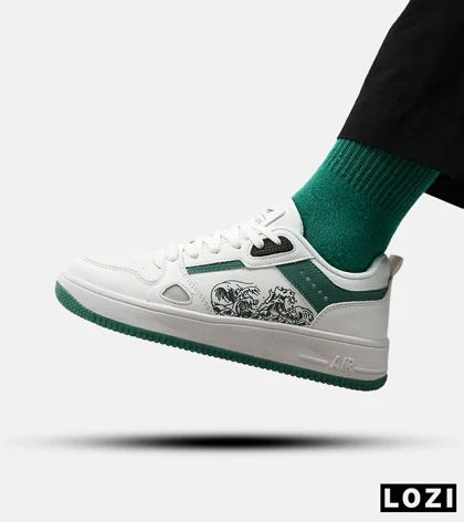 کفش کتانی مردانه سفید سبز NIKE AirForce Draw