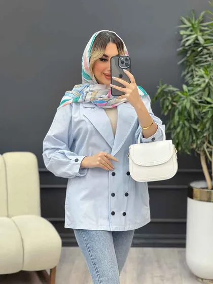 مانتو لینن شش دکمه