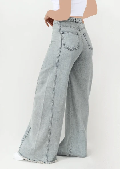 شلوار فول بگ جین زاپ‌دار