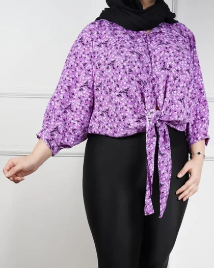 شومیز گره‌ای پفکی وارداتی 7321