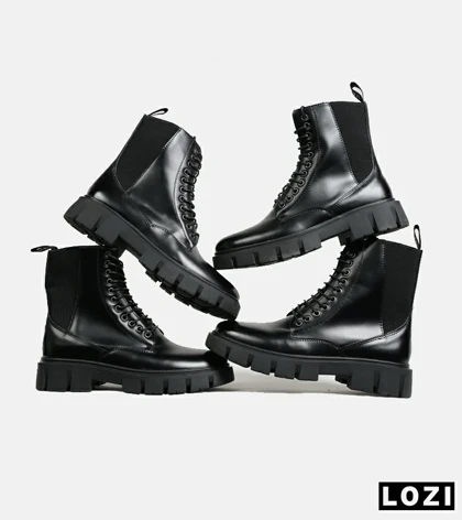 بوت مردانه چرمی مشکی ZARA مدل 5914