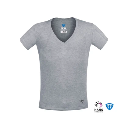 زیرپوش نانو آنتی باکتریال ضد تعریق یقه هفت باز مردانه ملانژ