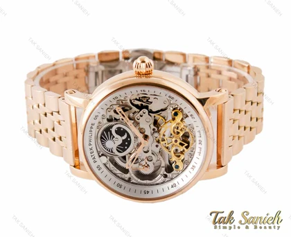 ساعت پتک فیلیپ مردانه اتوماتیک صفحه اسکلتون رزگلد Patek-3419-G